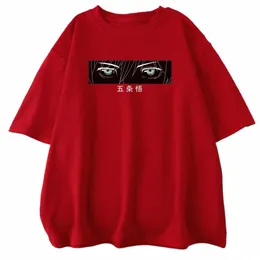 gojo satoru jujustu kaisen drukuje męskie t-shirty t-shirty Kreatywność swobodna małżonka oddychająca o krótkim rękawie ubranie man neck j9zj#