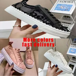 Oversized Designer Lace Casual Shoe Sports Trainers Real Leather Luxury Platform Shoe Ladies Laurens Leather Shoes Sneakers Pure White Womens Jogging Running Shoe