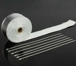 Envoltório térmico do cabeçote de exaustão de fibra de vidro de folha de alumínio 2quot x 33039 rolo com 5 peças de laços inoxidáveis Kit4185832