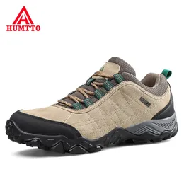 Humtto Ankunft Leder Wanderschuhe Wearresistant Outdoor Sport Männer Schnürung Herren Klettern Trekking Jagd Sneakers 240320