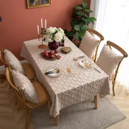 Tischdecke Moderne minimalistische Baumwolle Leinen Stick Cut Khaki Einfarbige Tischdecke
