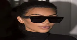 High Qualityhapigoo słynna celebrytka Włochy projektant marki Kim Kardashian Square Sun Sunglasses Women Vintage Flat Top Kieliszki dla 9147493