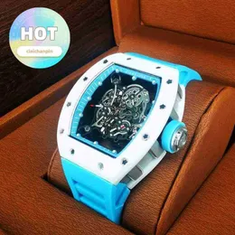 Designer Luxury RM Wrist Watch Mens Watch Movement Automatic Mechanics titta på transparent män med automat