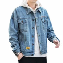 Nuovo Cott Giacca di jeans da uomo Vintage Jean Cappotti Streetwear Fi Jean Giacca da uomo Turn Down Collar Capispalla Bomber Jacket y4HI #