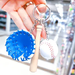 Titansporttillbehör Väska Softball Stitch Leather Round Chain Baseball Oval Keychain Rope Lanyard Halsband Drop Delivery Otkgt