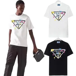 24SS New Triangle Graffiti Letter Logo Print ، مصنوعة من 230 جرام مزدوج حبلا 32 COUT