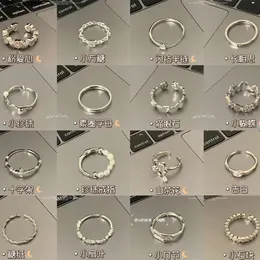 Versione anello semplice irregolare in argento sterling 925 versatile design in stile Instagram di nicchia femminile combinazione che non sbiadisce