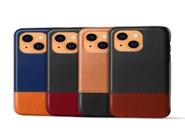 Retro emenda colando couro pu cor contraste casos de telefone para iphone 13 12 11 pro mini x xr xs max 8 7 6 capa de luxo case2908309