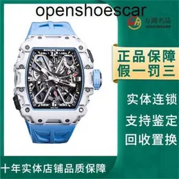 RichasMiers Relógio Ys Top Clone Relógio de fábrica Relógio automático de fibra de carbono Relógio de movimento suíço de alta qualidade Mostrador de cerâmica com diamante MILL RM3503 Branco NTPT LeWG7D