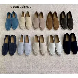 로로 피아노 LP LOROSPIANASL MAN TOPQUALTY DRESS SHOES 고급 디자이너 로퍼 스웨이드 매력 정복 상인 선장 워크 로퍼 커플 가죽 캐주얼 슬립에 플랫