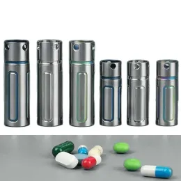Burkar Ultralight Mini Titanium Alloy Seals Botte Portable Medicine Bottles Keychain Pendant Outdoor EDC First Aid Supplies Pill Box
