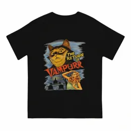 Cat Vampire Men's Thirts Cat The Return of Vampurr Funny Tees Short Round Round Thirt T-Shirt Cott 4XL 5XL Tops W0IX#