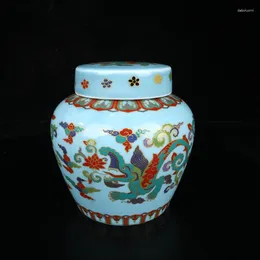 Vaser porslinsamling ming chenghua grönland doucai drakmönster tianzi burk hem hantverk utsökta dekorativa ornament