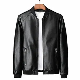 autumn Leather Jackets for Men Bomber Motorcycle PU Coat Causal Black Biker Pocket Zipper Jacket Outwear Oversize 7XL 8XL c4k7#