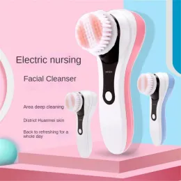 Enheter 5in1 Elektrisk hudrengöringsinstrument ansiktsmassage porrengöring Uppladdningsbart skönhetsverktyg Silikon Manual Face Washing Brush