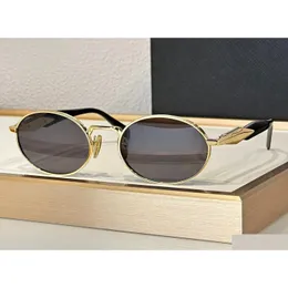 Sunglasses Fashion Designer 65Z For Women Vintage Oval Shape Metal Frame Glasses Summer Elegant Trendy Style Anti-Traviolet Come With Otm9K