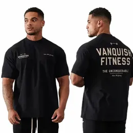 summer New Sports Fitn Cott Men's Vintage Oversized T-Shirt Crew Neck Short Sleeve Joggers Gym Running Training T-Shirts B1yW#