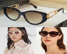 Cat Eye O039lock Solglasögon äkta Women Club Luxury Gold Metal Tortoiseshell Brand Designer Vintage Gradient Glasses Joint NA1652273