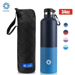 FJbottle ThermosBottiglia sottovuoto in acciaio inossidabile 1810Bottiglia d'acqua sportivaPer fitness Sport all'aria apertaGrande capacità1000ML 240325