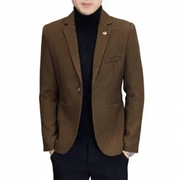 Outono e inverno grosso casual terno masculino coreano versão da tendência terno único oeste casaco fino coreano versão dos blazers 632n #