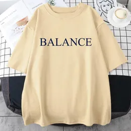 Men's T Shirts Balance Creativity Letter Printed Male Tee Clothing Crewneck All-math Short Sleeve Oversize Casual Tops Fashion Mens T-Shirts