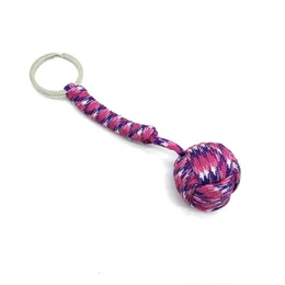 2024 Woven Paracord Lanyard Keychain Outdoor Survival Tactical Self-defense Military Parachute Rope Cord Ball Pendant Keyring- for Survival