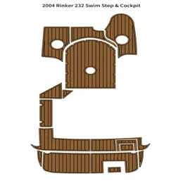 2004 Rinker 232 Badeplattform, Cockpit-Pad, Boot, EVA-Schaum, Faux-Teak-Deck-Bodenmatte, SeaDek MarineMat, Gatorstep-Stil, selbstklebend