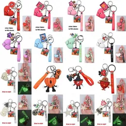 2022 NY DAD BUNNY Självförsvarshotell Pom Keychain Set Anpassad tryck Luxury Leather Bad Bunny Defense Key Chain