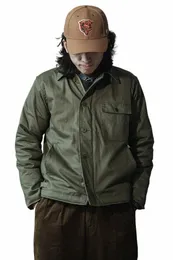 n Stock Naval A-2 Deck Jacket Winter Men's Sherpa Foded Coat Army Green L6LW#