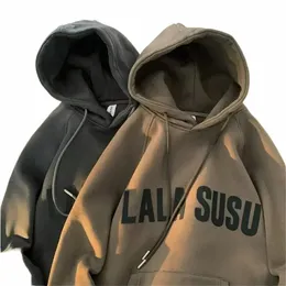harajuku hg kg stil vår hösten mäns hoodies chic akademi stil plysch huvtröjor unisex lösa kvinnor sweatshiirt coat j0if#