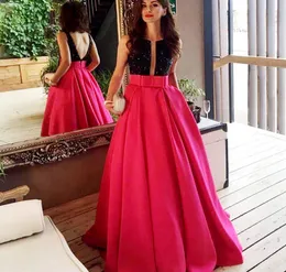 نغمة ballgown فساتين سهرة رسمية سوداء رقبة قارب كريستال عميق الخامس مفتوحة مع الأفق