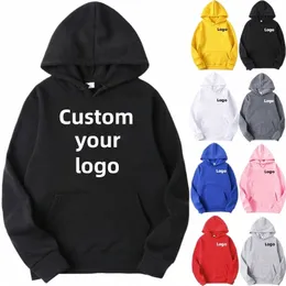 men and Women DIY Printed Hooded Sweatshirt Loose Pullover Spring Autumn Winter Cott Customize your logo Hoodie S-4XL d09f#