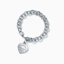 gioielli unisex Bracciale a catenaSterling argento 925 classico moda argento cuore carta da donna