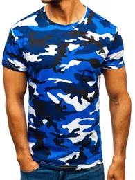 Nowy letni mody kamuflaż T-shirt mężczyzn Casual O Neck Cotton Streetwear T Shirt Men Gym Krótkie rękawie