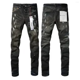 Women's Pants Purple Brand Jeans American High Street Distressed Black Paint 9036 2024 Fashion Trend Quality