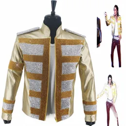 Rzadki MJ Michael Jacks zszokował nowy holograficzny niewolnik FI 3D na żywo na żywo reklamy muzyczne Crystal Golden Jacket 85zt#