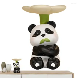 Dekorativa figurer Harts Panda Tray Shape Staty Prydnad Organiserande för skrivbord Attraktiva ornament vardagsrum