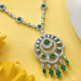 Luxuriöse High-End-Ball-Damenhalskette, Party-Versammlung, Großmutter-Grün, hochwertige Queen-Modetrend-Halskette267h