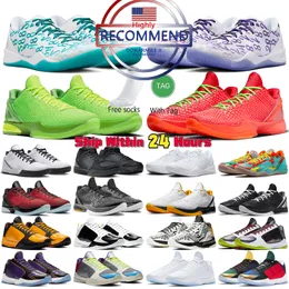 KD6 Protro عكسي Grinch Basketball Shoes for Men Grinches 8 Halo 4 Mambacita Del Sol Challenge 5 Think Pink Black Purple Bred Bruce Outdoor Sports Mens Trainers