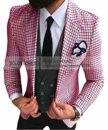 2024 New Style Herren Western Small Square Maßgeschneiderter Anzug Revers Smoking Gentleman Textur Einfarbig Einzigartiges Design Casual Meeting W1wU #