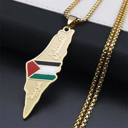 Ожерелья с подвесками HNSP Палестина, цепочка из нержавеющей стали для мужчин и женщин, серия ювелирных аксессуаров