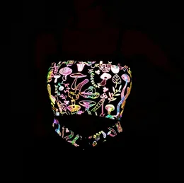 Canotte da donna Fungo Arcobaleno Colore Canotte riflettenti Camis Donna Moda Sexy Notte lucida Riflette la luce Crop Top Corsetto vintage gotico