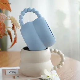 Tazze Zucca Manico Perlato Tazza Tazza da caffè in ceramica Aspetto satinato Tazza da tè Acqua per uso domestico Coppia Bicchieri da ufficio Fai regali