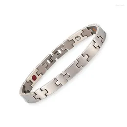 Charm Bracelets Befoshinn Men's Cross Daily Wear Japan Pure Titanium With 5 In 1 Energy Stones Health Italian