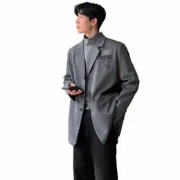 PFNW Suit Jacket Män koreanska FI Patchwork Decorati Male Blazer Casual Coats Niche Design 2024 Spring Stylish New 28W3044 37Al#