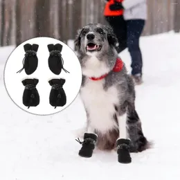 Abbigliamento per cani 4 pezzi Stivali Copriscarpe per animali domestici Scarpe invernali calde Racchette da neve per gatti Calzature da esterno