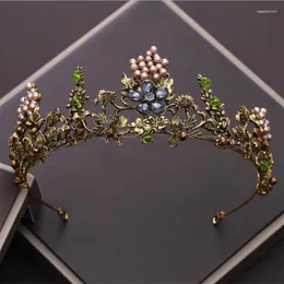 Fermagli per capelli Barocco Vintage Diademi di cristallo e corone Fiori Perline Strass Corona di lusso Accessori da sposa da sposa Gioielli Diadema