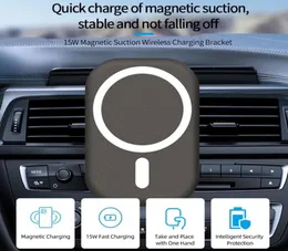 15W Manyetik Araba Kablosuz Şarj Cihazı İPhone 12 için Süper Adsorpsiyon Mıknatısı Hızlı Şarj Araba Cep Telefonu Holder9685476