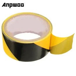 ANPWOO Fita de segurança autoadesiva preta e amarela de 45 mm para aviso de perigo e marcação de segurança Fita de PVC macia