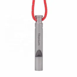 Ultralight Titanium Emergency Whistle with Cord Outdoor Survival Camping Whistle Hiking Exploring